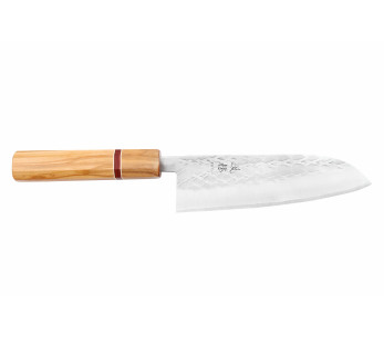 Yuzo SLD 16,5cm oliivi- ja mammuttipuuveitsi, japanilainen santokuveitsi, veitsi