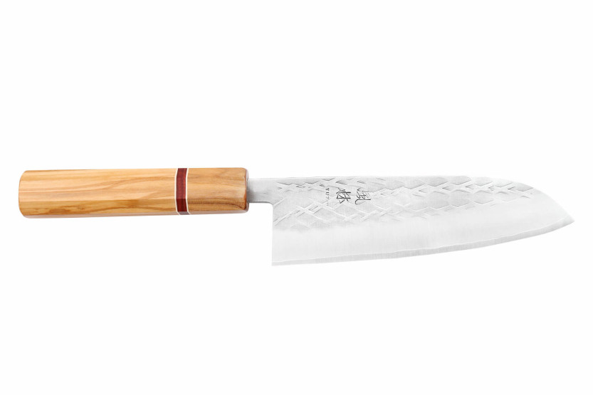 Yuzo SLD 16,5cm olive and sequoia japanese santoku knife knife