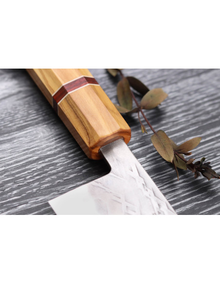 Yuzo SLD 16,5cm olijf en sequoia japans santoku mes