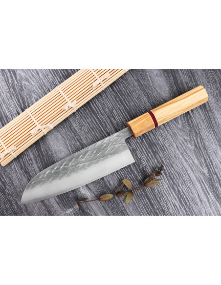 Yuzo SLD 16,5cm olijf en sequoia japans santoku mes