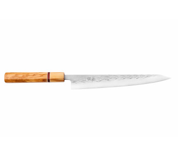 Yuzo SLD 24cm sujihiki oliva e sequoia coltello giapponese fatto a mano