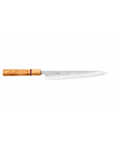 Yuzo SLD 24cm sujihiki olijf en sequoia japans handgemaakt mes