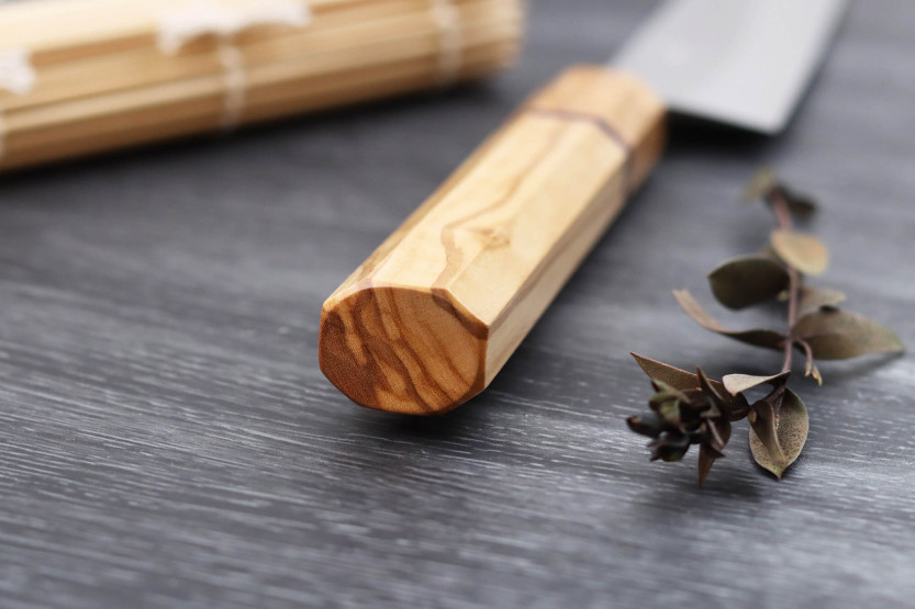 Yuzo SLD 27cm sujihiki olive and sequoia japanese handmade knife