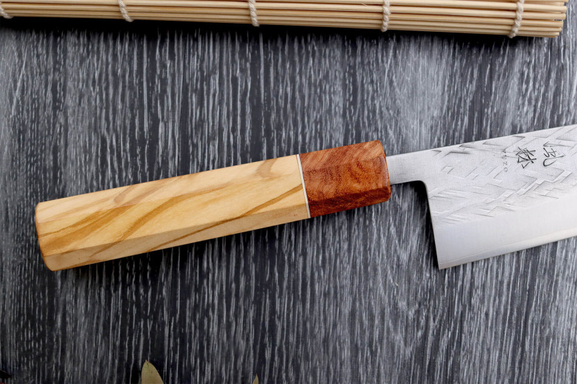 Yuzo SLD 21cm Japanese handmade chef ' s knife olive and quince wood