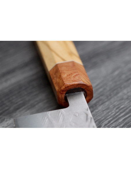 Yuzo SLD 21cm Japanese handmade chef ' s knife olive and quince wood