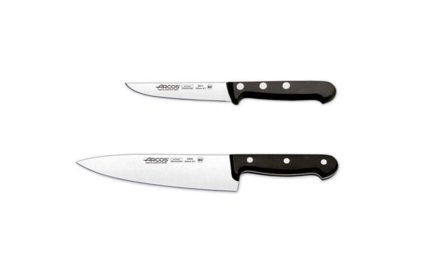 Conjunto de 2 facas de escritório e de cozinha Arcos UNIVERSAL com lâminas em aço inoxidável NITRUM