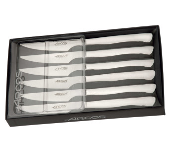Caja de 6 cuchillos chuleteros Arcos de acero inoxidable en una sola pieza 2