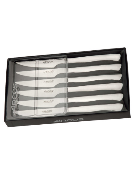 Set of 6 Arcos steak knives stainless steel monobloc