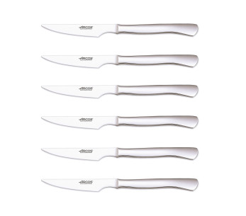 Set med 6 Arcos stekknivar i rostfritt stål monobloc