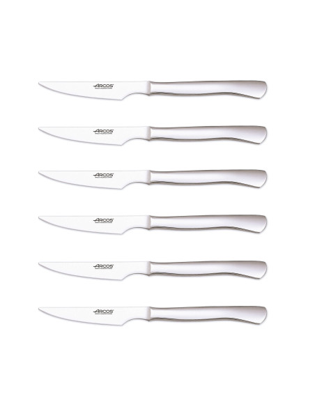 Set med 6 Arcos stekknivar i rostfritt stål monobloc