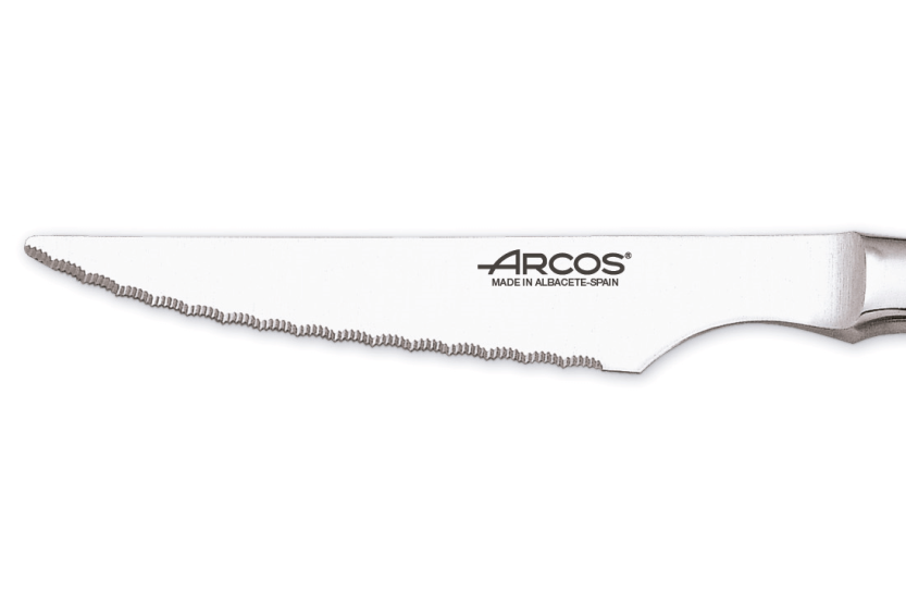 Conjunto de 6 facas para bifes Arcos de uma só peça com lâminas micro-dentadas em aço inoxidável