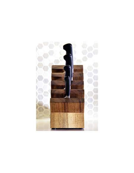 Ventosa magnética Messermeister Next Level de madera de acacia para hasta 16 cuchillos