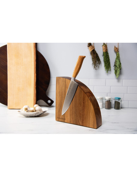 Messermeister magnetic vacuum block in acacia wood for up to 10 knives