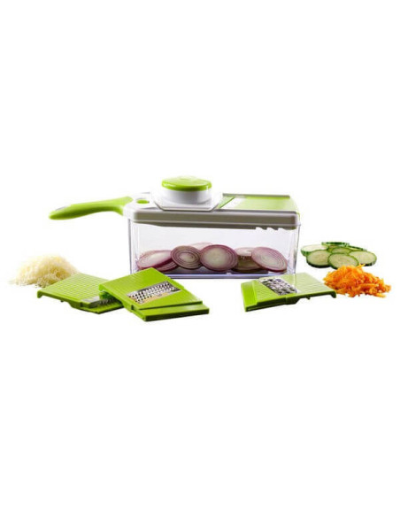 mandolina de cocina multifunción ajustable Kitchen Artist con 4 cuchillas intercambiables de acero inoxidable
