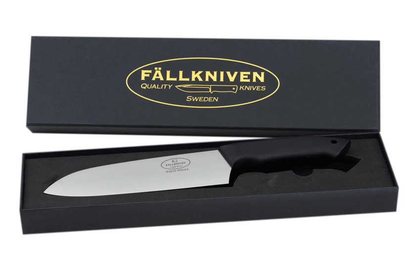 Fallkniven Chef's Knife K2 santokukniv 17,5 cm blad svart thermorun håndtak