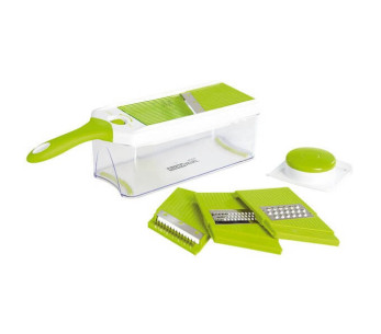mandolina de cocina multifunción ajustable Kitchen Artist con 4 cuchillas intercambiables de acero inoxidable
