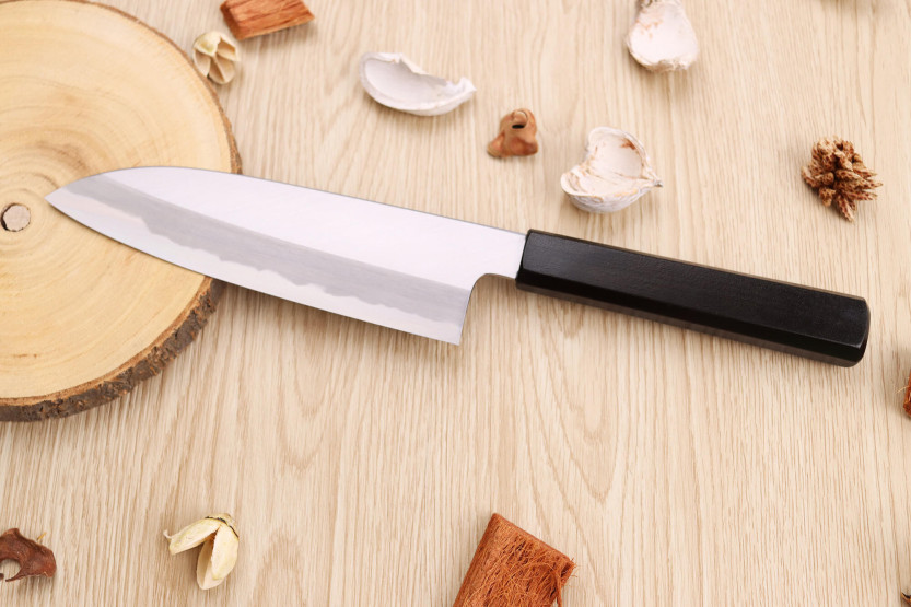 Kagekiyo Suri Urushi 18cm handmade Japanese santoku knife