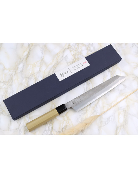 Couteau de chef kirsebærplukker 24 cm japansk håndværk Sakai Kikumori Kikuzuki Rin
