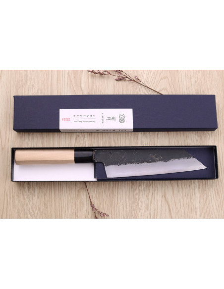 coltello santoku kiritsuke 18cm japonais artisanal Sakai Kikumori Kikuzuki Kuro