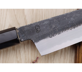 Cuchillo santoku kiritsuke 18cm japonais artisanal Sakai Kikumori Kikuzuki Kuro 2