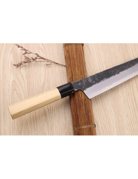 Couteau de chef kirsebærplukker 24 cm japansk håndverk Sakai Kikumori Kikuzuki Kuro