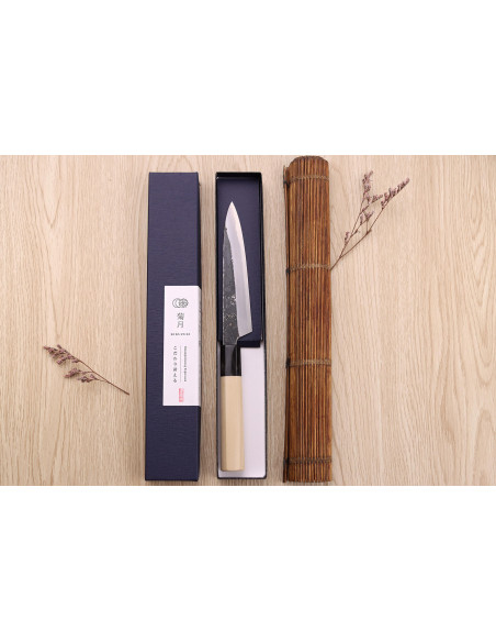 Universeel mes 15cm japonais artisanal Sakai Kikumori Kikuzuki Kuro