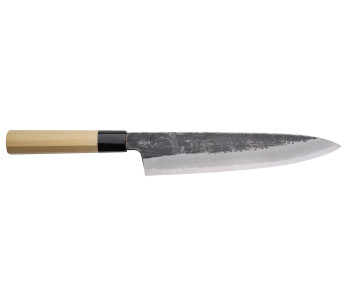 Sakai Kikumori Kikuzuki Kuro 24cm Cuchillo de chef japonés hecho a mano