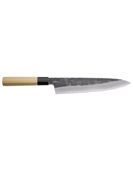 Faca do chef japonesa artesanal Sakai Kikumori Kikuzuki Kuro 24cm