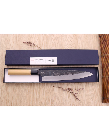 Sakai Kikumori Kikuzuki Kuro 24cm japanese handmade chef ' s knife