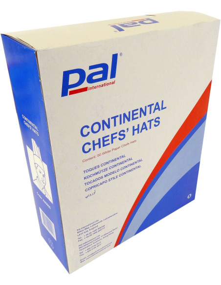 Lote de 10 gorros de cocinero de papel , tamaño ajustable 23,5 cm