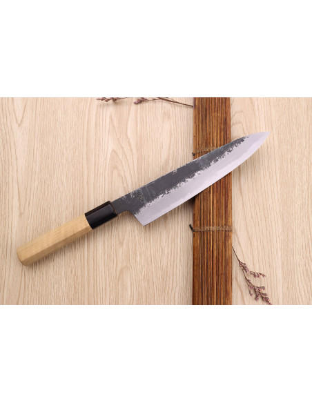 Sakai Kikumori Kikuzuki Kuro 21cm japansk handgjord kockkniv