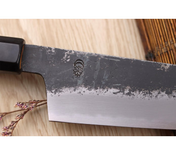 Sakai Kikumori Kikuzuki Kuro 21cm japansk handgjord kockkniv 2