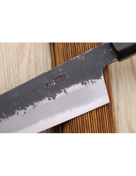 Sakai Kikumori Kikuzuki Kuro 21cm cuchillo de cocinero tradicional japonés