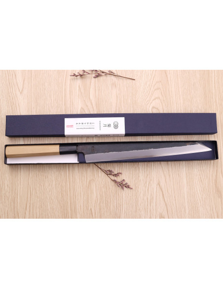Yanagiba messer kiritsuke 27cm japonais artisanal Sakai Kikumori Kikuzuki Kuro