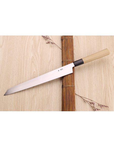 Yanagiba messer kiritsuke 27cm japonais artisanal Sakai Kikumori Kikuzuki Kuro
