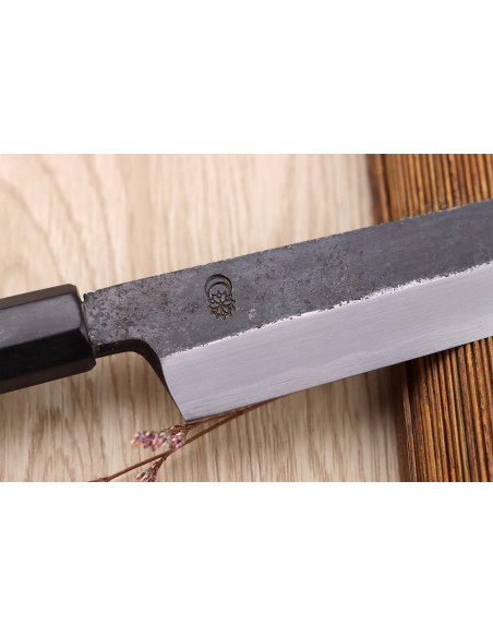 Coltello yanagiba kiritsuke 27cm japonais artisanal Sakai Kikumori Kikuzuki Kuro