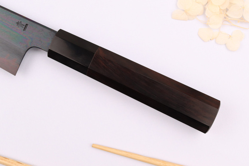Kagekiyo Yoshikazu Tanaka Musta Damas Aogami 21cm japanilainen kokki ' s veitsi käsin