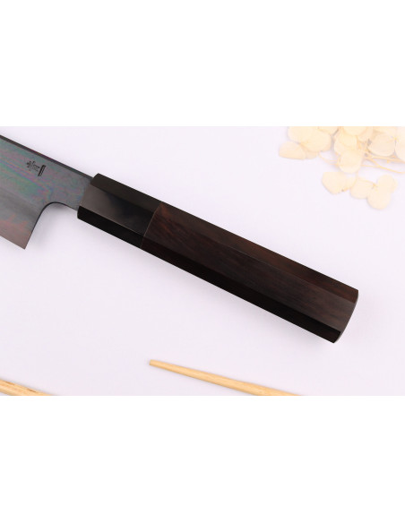 Kagekiyo Yoshikazu Tanaka Musta Damas Aogami 21cm japanilainen kokki ' s veitsi käsin