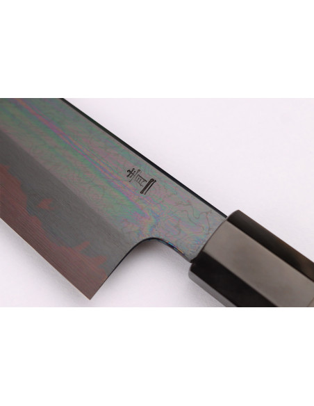 Japanisches handgefertigtes Kochmesser Kagekiyo Yoshikazu Tanaka Black Damas Aogami 21cm