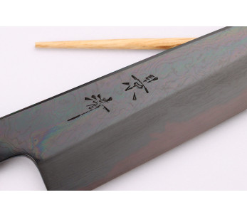 Kagekiyo Yoshikazu Tanaka Musta Damas Aogami 21cm japanilainen kokki ' s veitsi käsin 2
