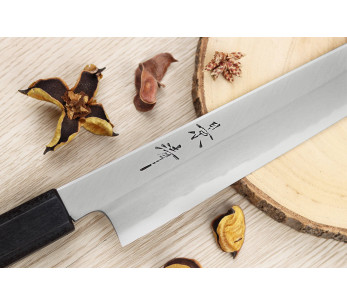 Faca japonesa sujihiki Kagekiyo Suri Urushi 27cm feita à mão 2