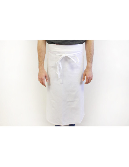 Grembiule professionale da cuoco 100% cotone bianco 102 x 90 cm