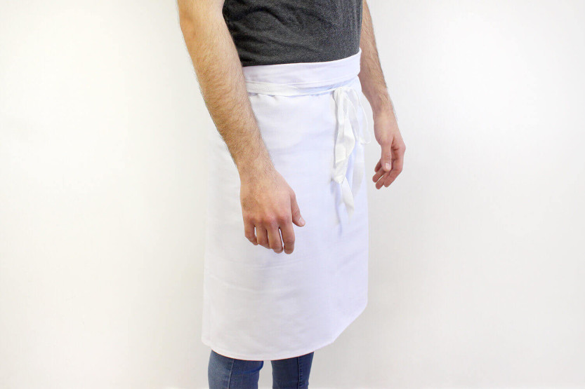 Grembiule professionale 1/2 chef 100% cotone bianco 102 x 55 cm