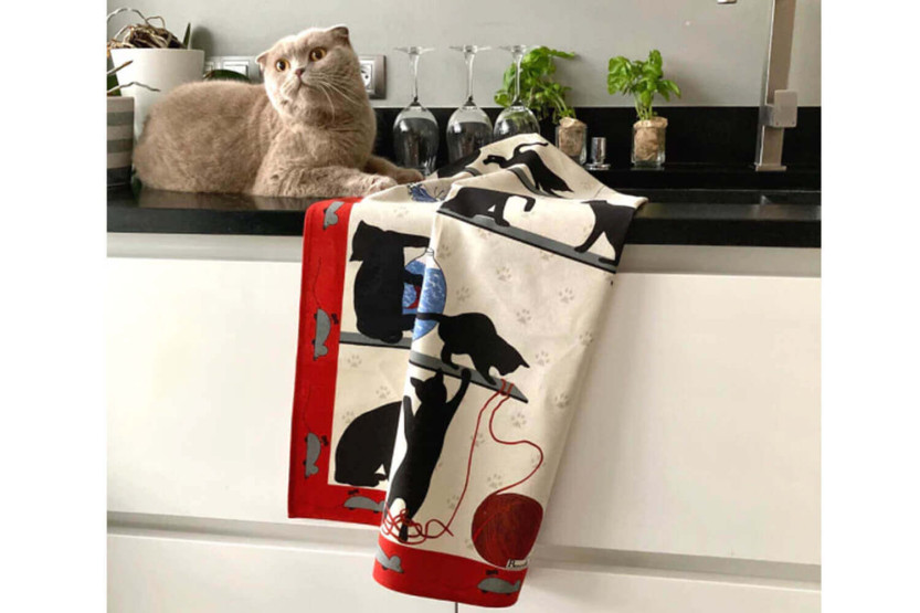 Kökshandduk Beauvillé Chat-Pitre tillverkad i Frankrike 50x80cm