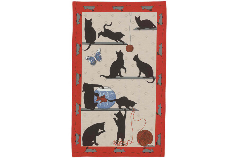 Toalhete de cozinha Beauvillé Chat-Pitre fabricado em França 50x80cm