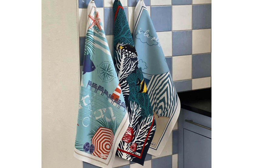 Beauvillé Riviera kitchen towel made in France 50x80cm
