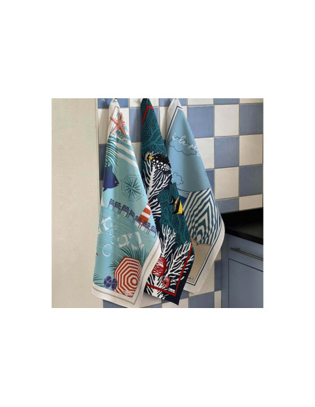Beauvillé Riviera kitchen towel made in France 50x80cm