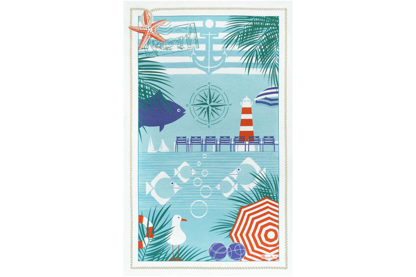 Beauvillé Riviera kitchen towel made in France 50x80cm