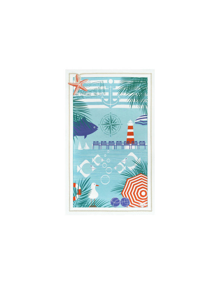 Beauvillé Riviera kitchen towel made in France 50x80cm