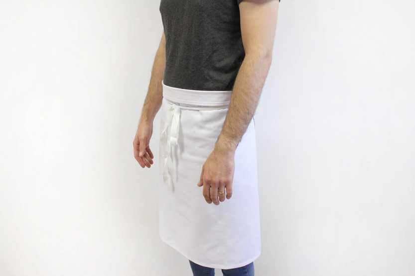 Grembiule professionale 1/2 chef 100% cotone bianco 102 x 55 cm